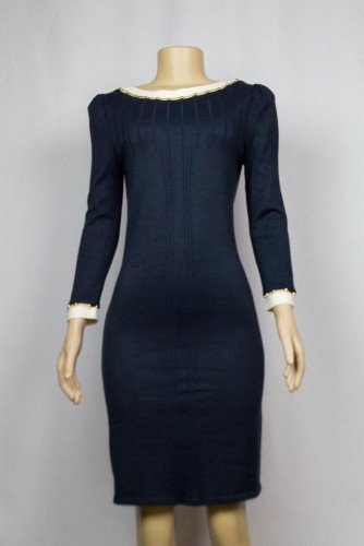 VESTIDO LE LIS BLANC AZUL MARINHO