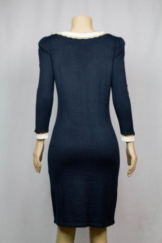 VESTIDO LE LIS BLANC AZUL MARINHO