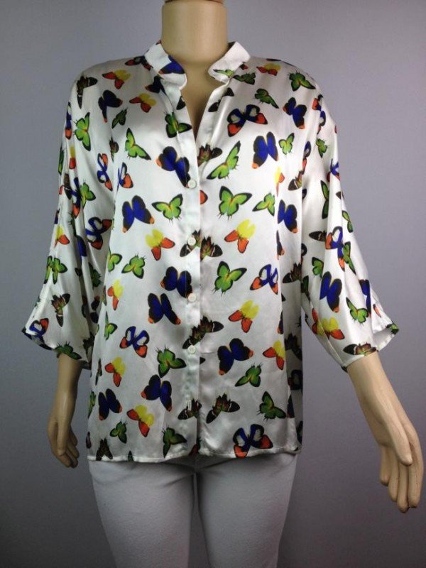 CAMISA CLAUDETE E DECA BORBOLETAS MANGA 3/4