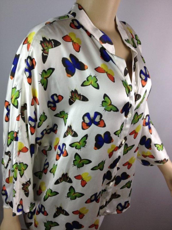 CAMISA CLAUDETE E DECA BORBOLETAS MANGA 3/4