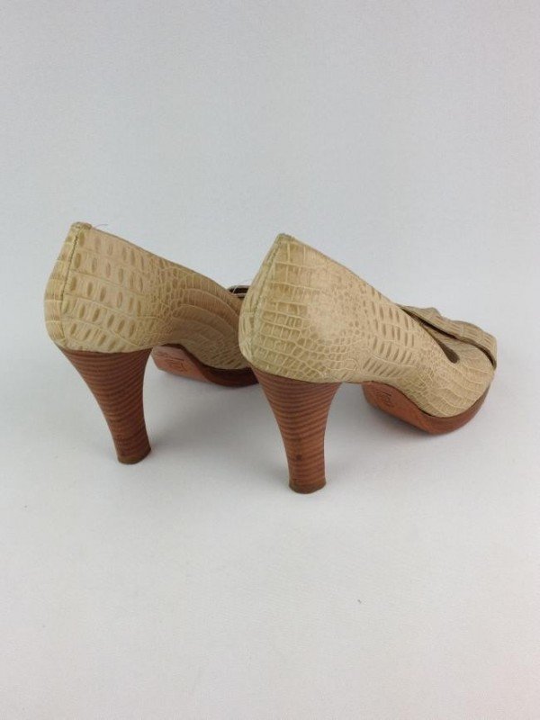 PEEP TOE ZIPATTO DE COURO