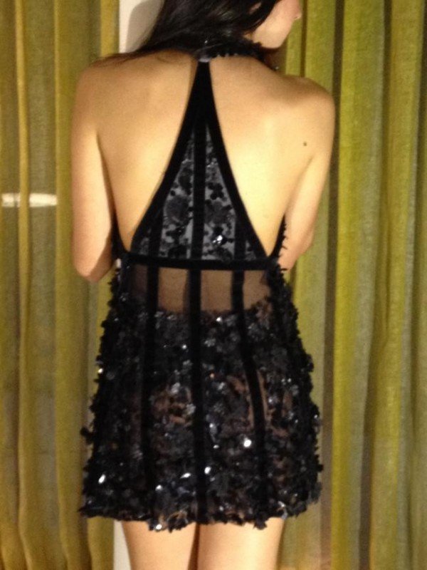 VESTIDO GLORIA COELHO DE FESTA DE SEDA BORDADO
