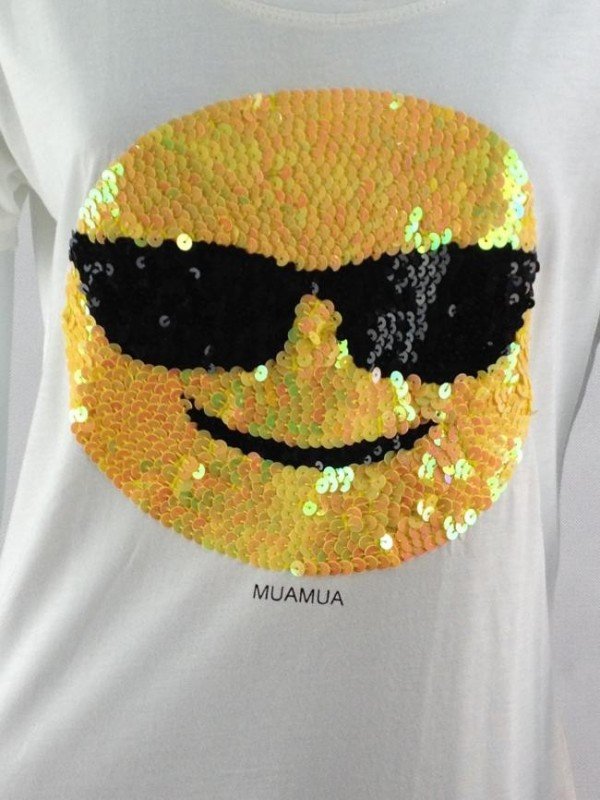 CAMISETA EMOJI DE PAETÊS