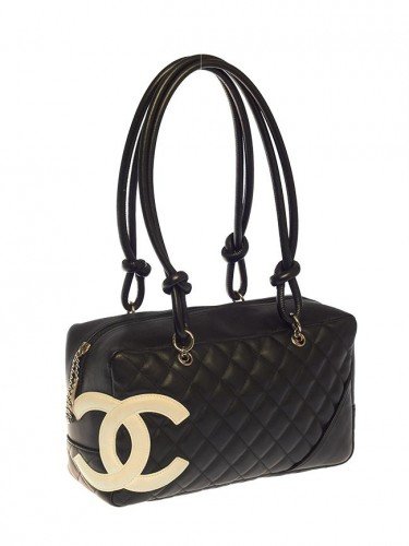 CAMBON CHANEL LIGNE BLACK QUILTED SHOULDER BAG