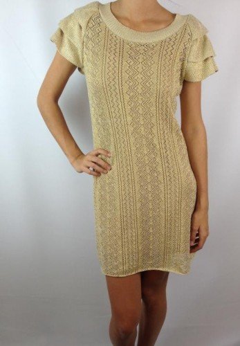 VESTIDO BIANCA MARQUES TRICÔ DOURADO