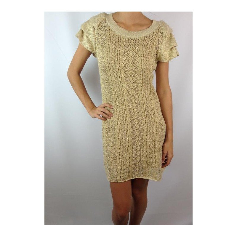 VESTIDO BIANCA MARQUES TRICÔ DOURADO