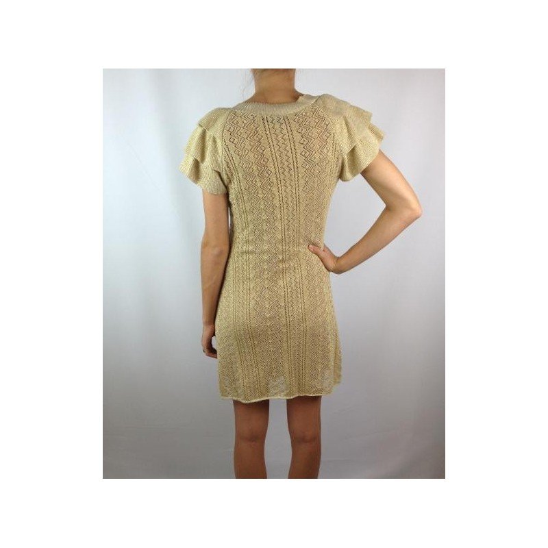 VESTIDO BIANCA MARQUES TRICÔ DOURADO