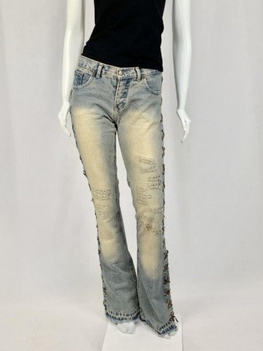 CALÇA DASLU JEANS FEMININA COM TRANÇADO EM ANIMAL PRINT