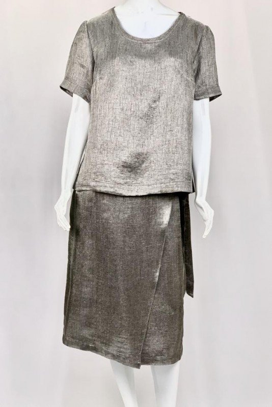 BLUSA ALCAÇUZ COM FIOS MESCLADOS PRATEADOS