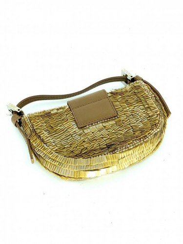 FENDI MINI BAGUETTE BEADED EVENING BAG