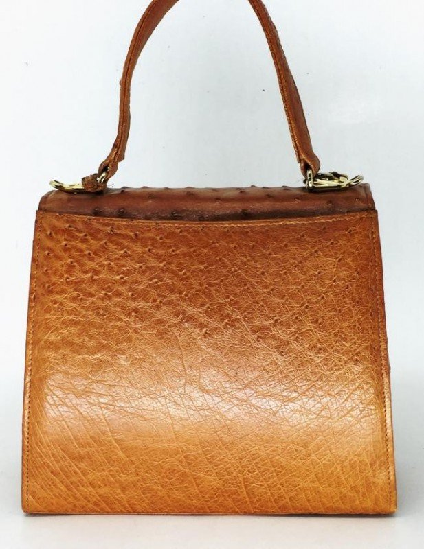 BOLSA FIORENZA CLASSIC VINTAGE GENUINE EXOTIC OSTRICH SKIN