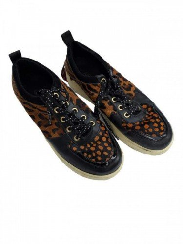 TENIS AREZZO DE COURO E ANIMAL PRINT
