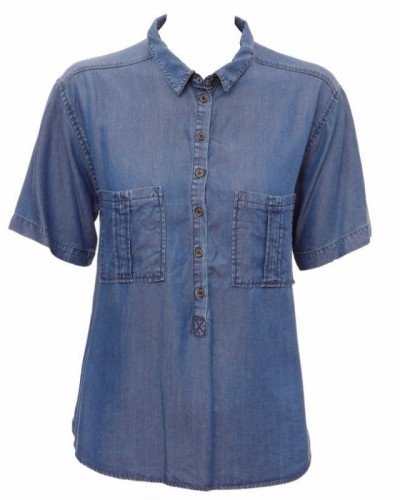 BLUSA ZARA JEANS COM BOTÕES