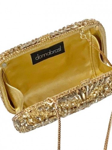 CLUTCH/BOLSA DONNA BRASIL COM CRISTAIS E PEDRARIAS