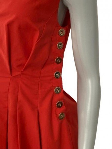 VESTIDO SALVATORE FERRAGAMO MIDI VERMELHO