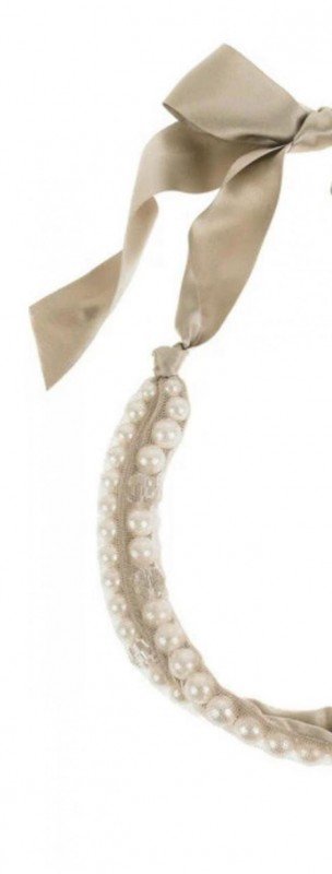 COLAR LANVIN MESH-ENCASED PEARL RIBBON
