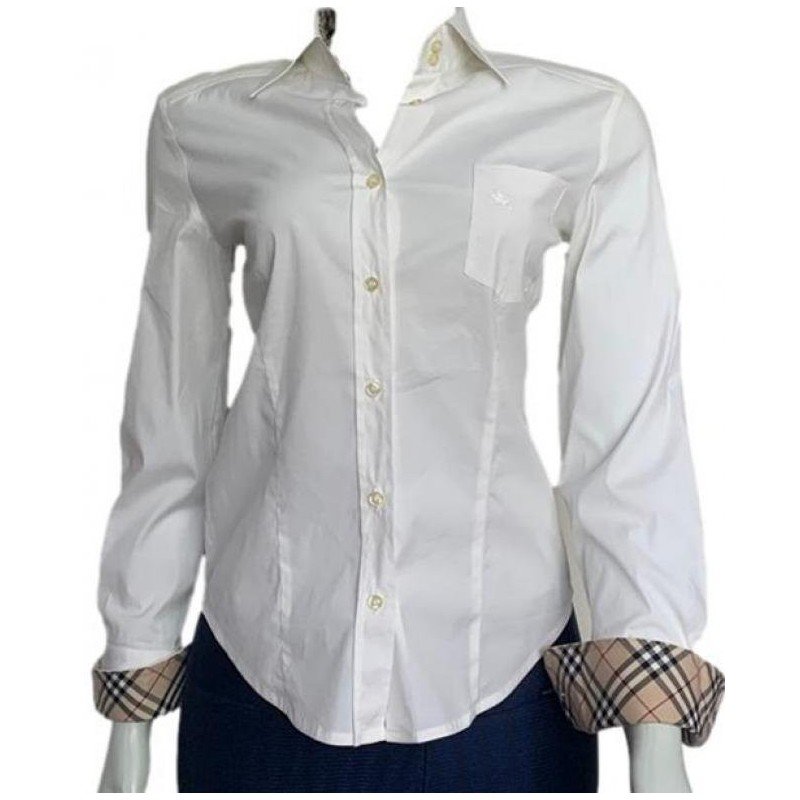 CAMISA BURBERRY LONDON BRANCA COM DETALHES NOS PUNHOS