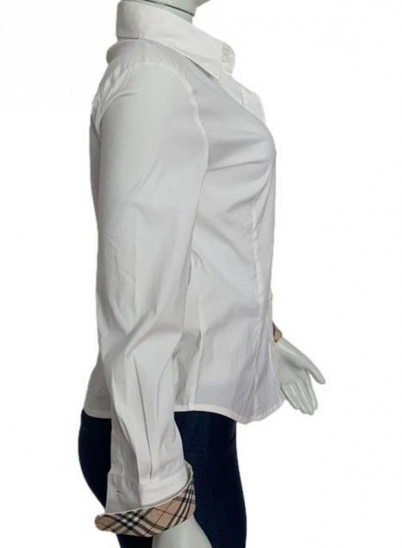 CAMISA BURBERRY LONDON BRANCA COM DETALHES NOS PUNHOS
