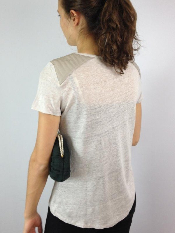 CAMISETA ZARA DE LINHO COM OMBREIRAS
