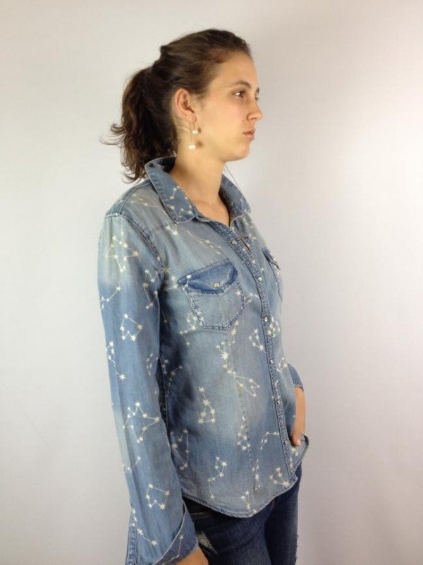 CAMISA H&M JEANS ESTAMPADA