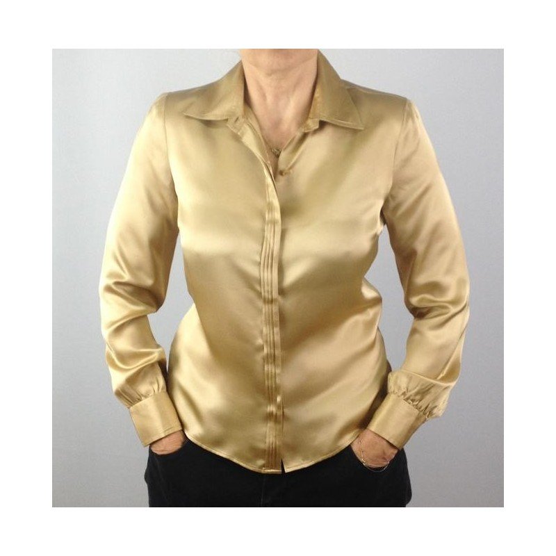 CAMISA LITA MORTARI MANGA LONGA DE SEDA